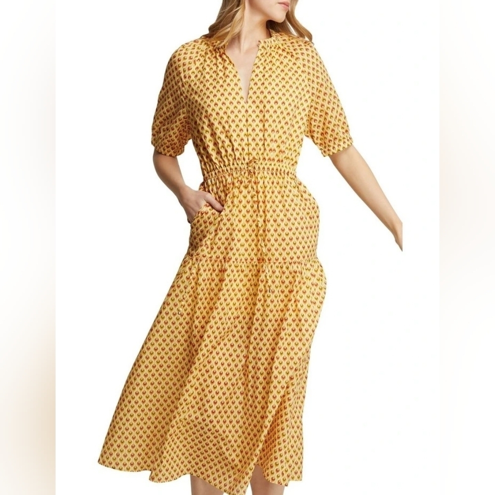 Oxford Georgia Poppy Printed retro-inspired Geometric print Cotton Maxi Dress